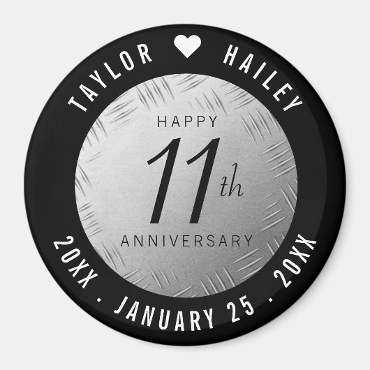 第エレガント11回鉄結婚鋼記念日お祝い マグネット (正面)