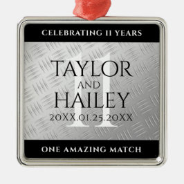 第エレガント11回鉄結婚鋼記念日お祝い メタルオーナメント
