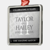 第エレガント11回鉄結婚鋼記念日お祝い メタルオーナメント (左)