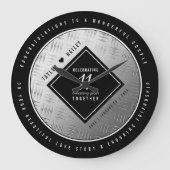 第エレガント11回鉄結婚鋼記念日お祝い ラージ壁時計 (正面)