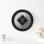 第エレガント11回鉄結婚鋼記念日お祝い ラージ壁時計 (ホーム)