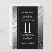 第エレガント11回鉄結婚鋼記念日お祝い 招待状 (正面)