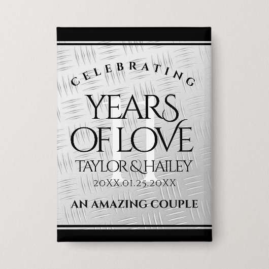 第エレガント11回鉄結婚鋼記念日お祝い 缶バッジ (正面)