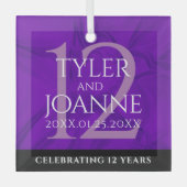 第エレガント12回絹結婚祭お祝い ガラスオーナメント (正面)