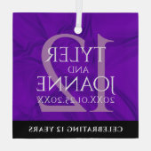 第エレガント12回絹結婚祭お祝い ガラスオーナメント (裏面)