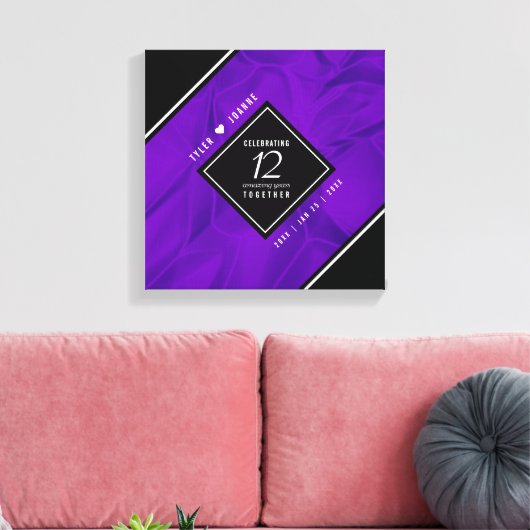 第エレガント12回絹結婚祭お祝い キャンバスプリント (インサイチュ (リビング))