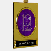 第エレガント12回絹結婚祭お祝い ゴールドプレートバナーオーナメント (右)