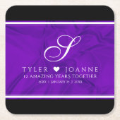 第エレガント12回絹結婚祭お祝い スクエアペーパーコースター (正面)