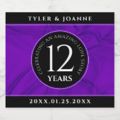 第エレガント12回絹結婚祭お祝い スパークリングワインラベル (シングルラベル)