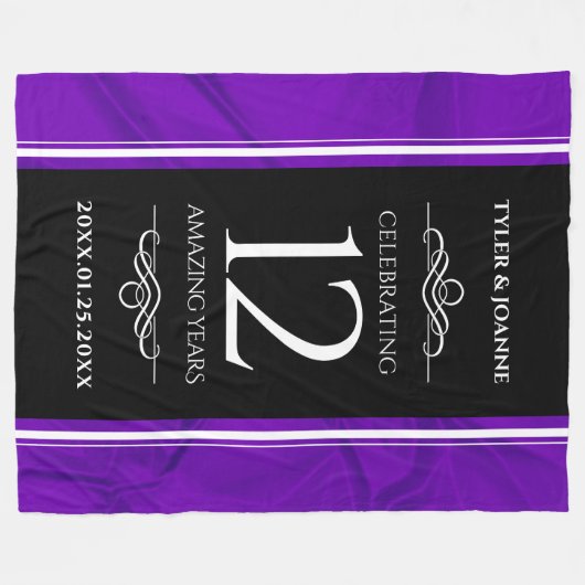 第エレガント12回絹結婚祭お祝い フリースブランケット (正面(横))