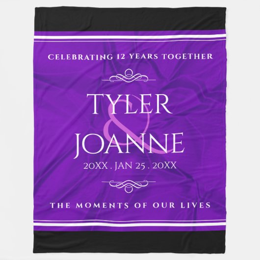 第エレガント12回絹結婚祭お祝い フリースブランケット (正面)