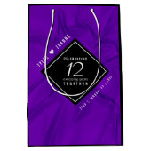 第エレガント12回絹結婚祭お祝い ミディアムペーパーバッグ (正面)