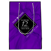 第エレガント12回絹結婚祭お祝い ミディアムペーパーバッグ (裏面)