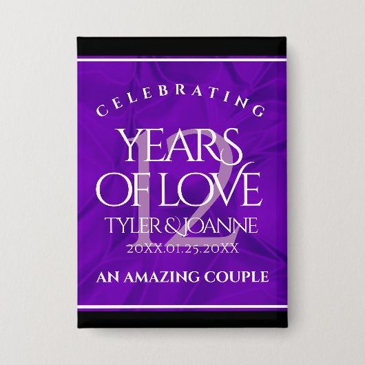 第エレガント12回絹結婚祭お祝い 缶バッジ (正面)