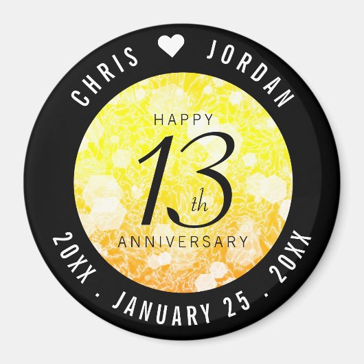 第エレガント13回シト結婚リン記念日 マグネット (正面)