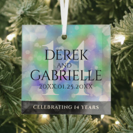 第エレガント14回オ結婚パール記念日お祝い ガラスオーナメント