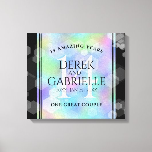 第エレガント14回オ結婚パール記念日お祝い キャンバスプリント (正面)