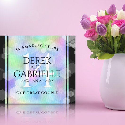 第エレガント14回オ結婚パール記念日お祝い キャンバスプリント