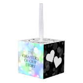 第エレガント14回オ結婚パール記念日お祝い キューブオーナメント (裏面アングル)