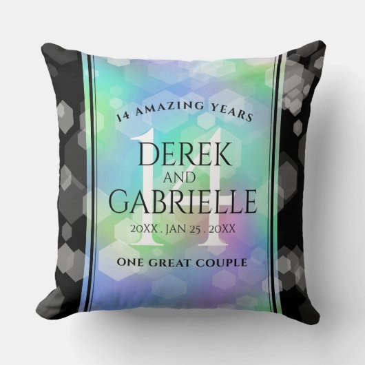 第エレガント14回オ結婚パール記念日お祝い クッション (正面)