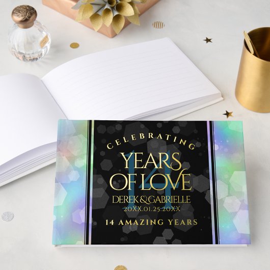 第エレガント14回オ結婚パール記念日お祝い ゲストブック