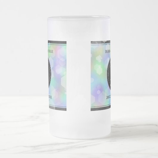 第エレガント14回オ結婚パール記念日お祝い フロストグラスビールジョッキ (中央)