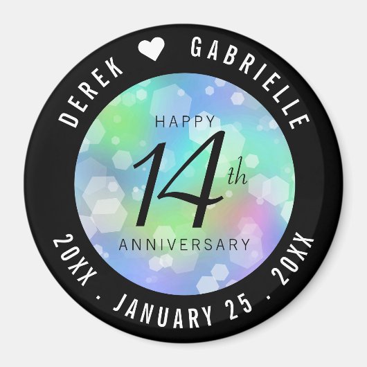 第エレガント14回オ結婚パール記念日お祝い マグネット (正面)