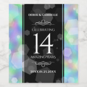 第エレガント14回オ結婚パール記念日お祝い ワインラベル (シングルラベル)