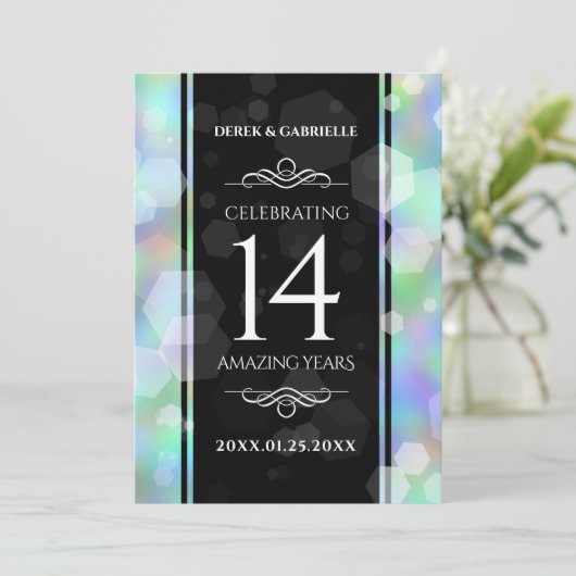 第エレガント14回オ結婚パール記念日お祝い 招待状 (スタンド正面)