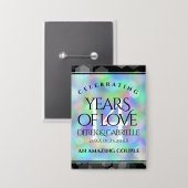 第エレガント14回オ結婚パール記念日お祝い 缶バッジ (正面/裏面)