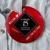 第エレガント15回バラ結婚記念お祝い 缶バッジ (インサイチュ)