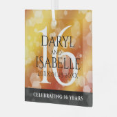 第エレガント16回ゴールデン・トパ結婚ズ記念日 ガラスオーナメント (正面左)