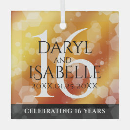 第エレガント16回ゴールデン・トパ結婚ズ記念日 ガラスオーナメント