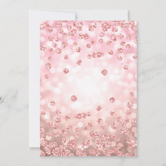 第エレガント18誕生日バラ金ゴールドグリッター灯 招待状 (裏面)