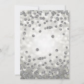 第エレガント18誕生日銀グリッター灯 招待状 (裏面)