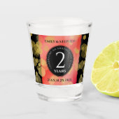 第エレガント2回ガーネ結婚の記念日お祝い ショットグラス (正面)