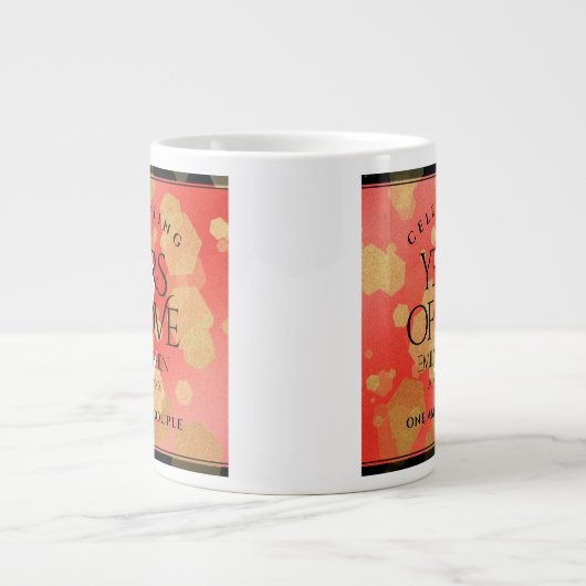 第エレガント2回ガーネ結婚の記念日お祝い ジャンボコーヒーマグカップ (正面)