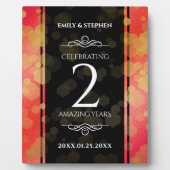 第エレガント2回ガーネ結婚の記念日お祝い フォトプラーク (正面)