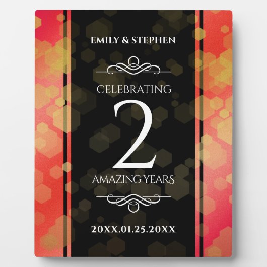 第エレガント2回ガーネ結婚の記念日お祝い フォトプラーク (正面)