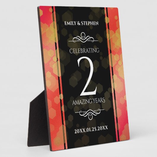 第エレガント2回ガーネ結婚の記念日お祝い フォトプラーク (側面)