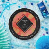 第エレガント2回ガーネ結婚の記念日お祝い ペーパープレート (パーティー)