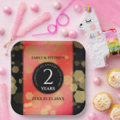 第エレガント2回ガーネ結婚の記念日お祝い ペーパープレート (パーティー)