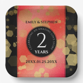 第エレガント2回ガーネ結婚の記念日お祝い ペーパープレート