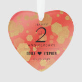 第エレガント2回ガーネ結婚ー記念日 オーナメント (正面)