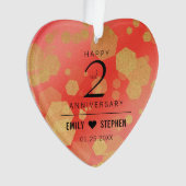 第エレガント2回ガーネ結婚ー記念日 オーナメント (正面)