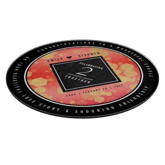 第エレガント2回ガーネ結婚ー記念日 カッティングボード (角)