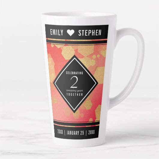 第エレガント2回ガーネ結婚ー記念日 カフェラテマグ (右)