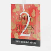 第エレガント2回ガーネ結婚ー記念日 ガラスオーナメント (正面左)