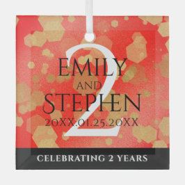 第エレガント2回ガーネ結婚ー記念日 ガラスオーナメント