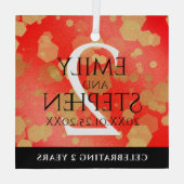 第エレガント2回ガーネ結婚ー記念日 ガラスオーナメント (裏面)